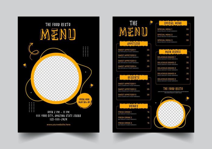thiết kế menu